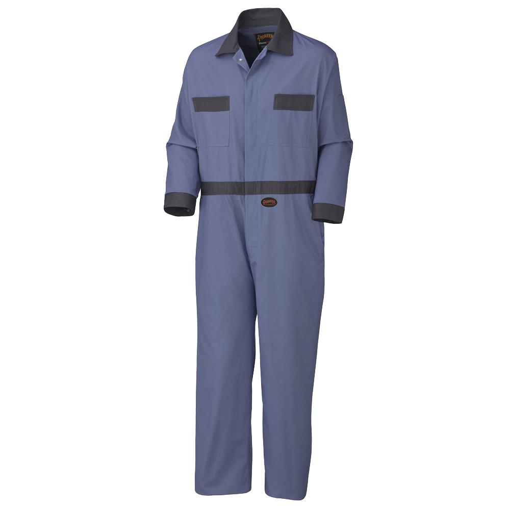 Coveralls with Concealed Brass Buttons - 100% Cotton - Navy