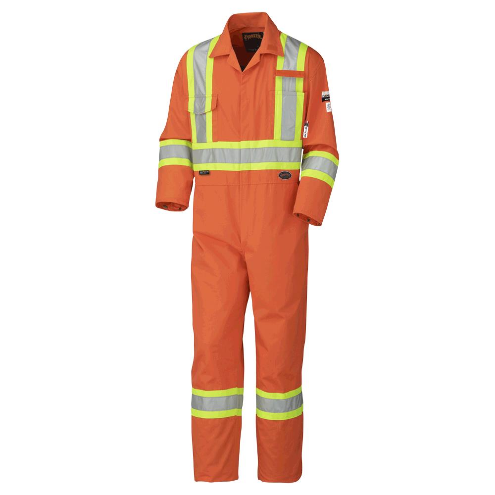 Flame-Gard/Arc Rated Safety Coveralls - 98% Cotton 2% Antistatic - Hi-Viz Orange