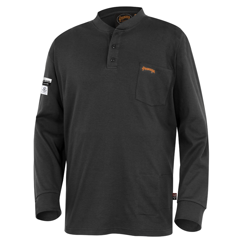 FR/Arc Rated Long-Sleeved Shirts - 100% Cotton - Black