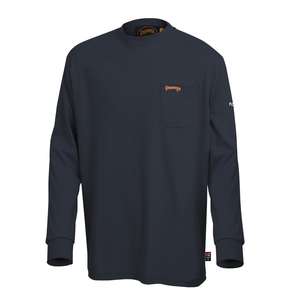 FR/Arc Rated Long-Sleeved Shirts - 100% Cotton - Navy