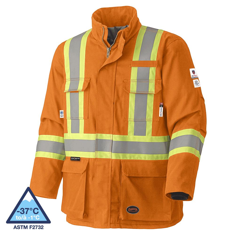 FR-Tech® 88/12-Arc Rated Quilted Safety Parkas - Modacrylic Insulation - Orange