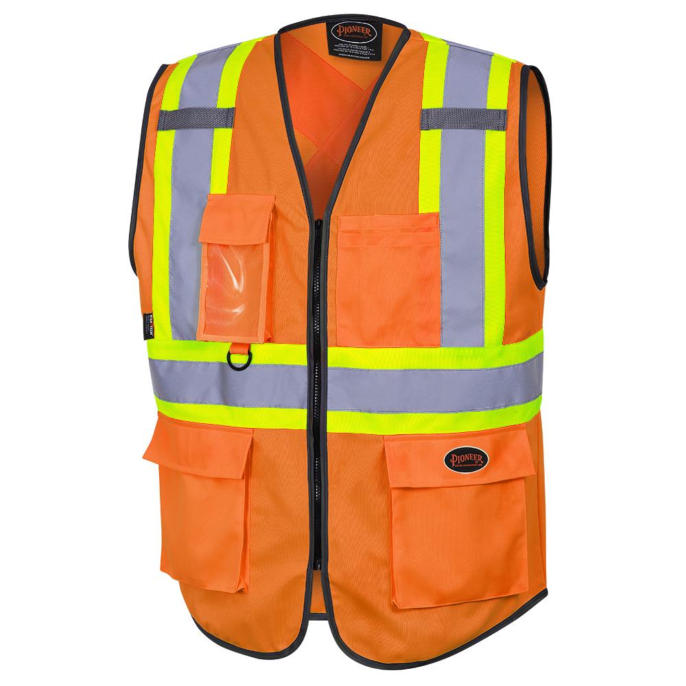 Hi-Vis Zip Front Safety Vests - Pioneer