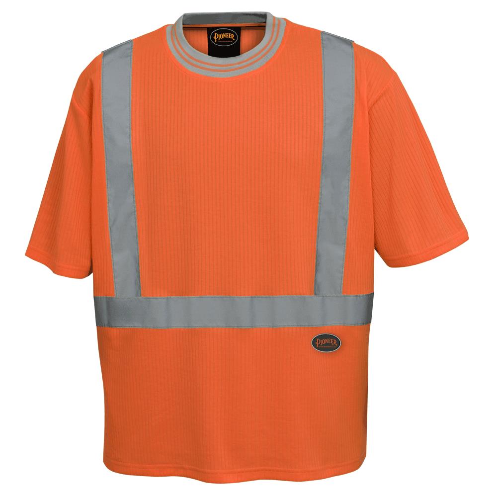 Hi-Viz Drop Stitch Safety T-Shirts - Poly/Cotton - HV Orange