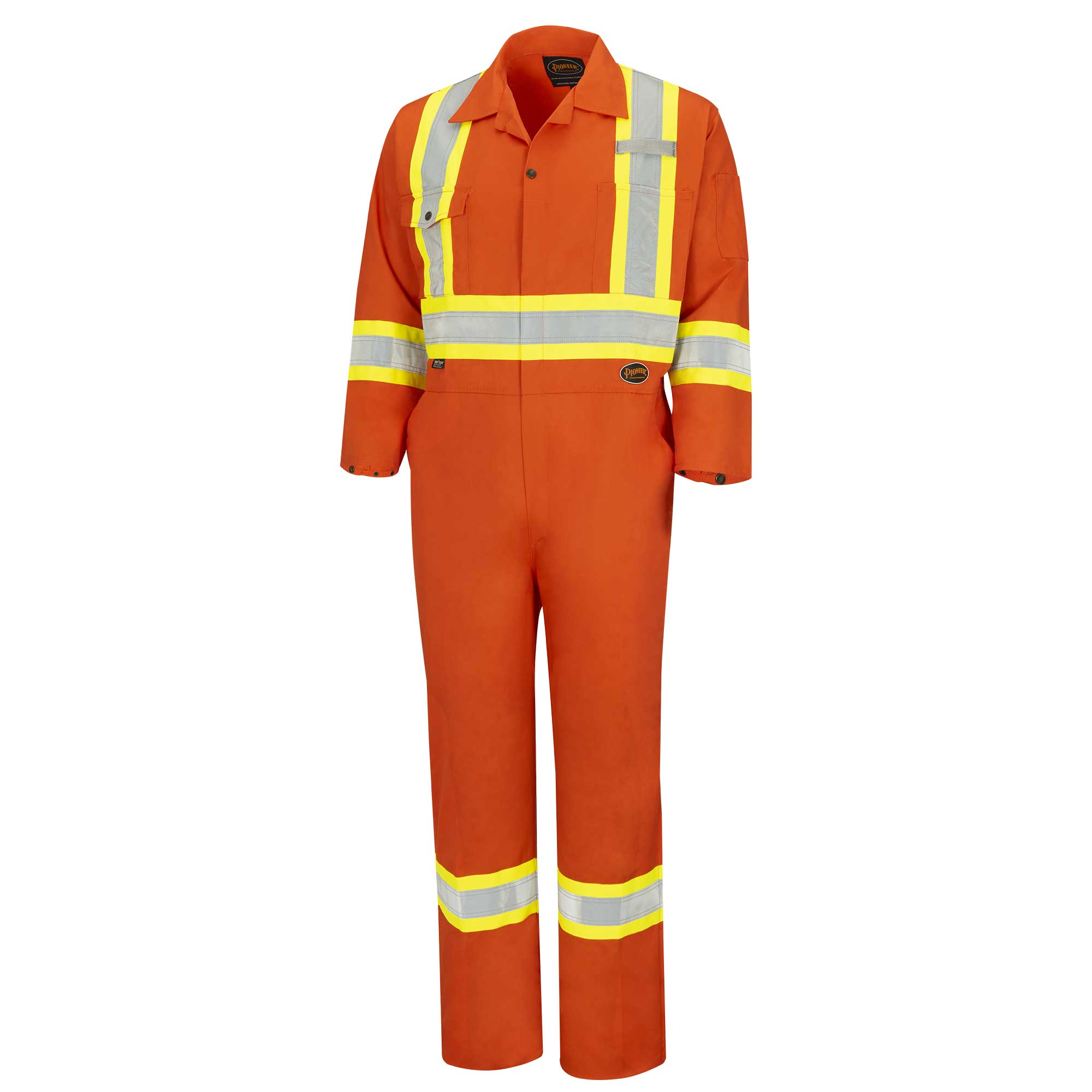 Hi-Viz Industrial Wash Safety Coveralls - Poly/Cotton - HV Orange