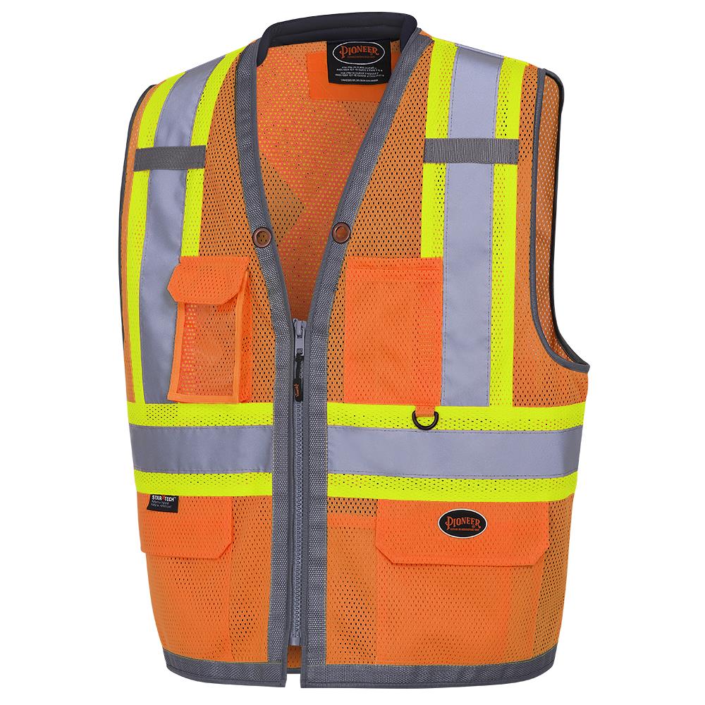 Hi-Viz Mesh Surveyor’s Vests - Poly Mesh - Orange