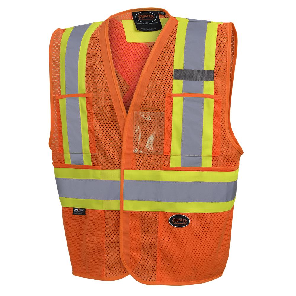 Hi-Viz Non Tear-Away Mesh Vests - Poly Mesh - HV Orange