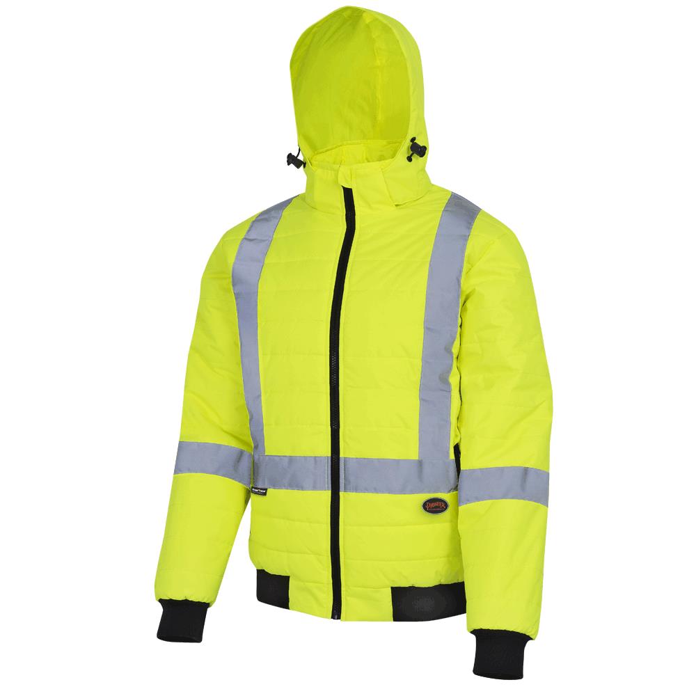 Hi-Viz Puffy Insulated Warm Jacket - Polyester Pongee Trilobal Ripstop