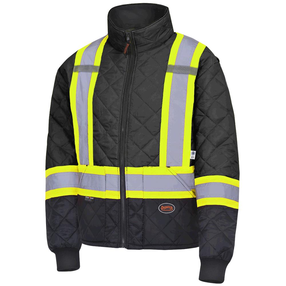 Hi-Viz Quilted Freezer/Work Safety Jackets - Black