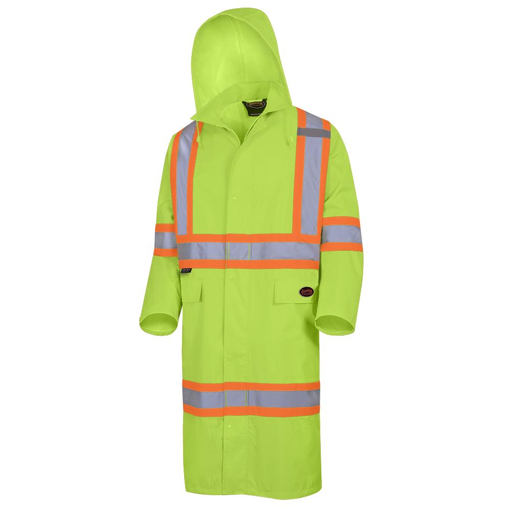 Hi-Viz Safety Rainwear Long Coats (300D) - Yellow/Green