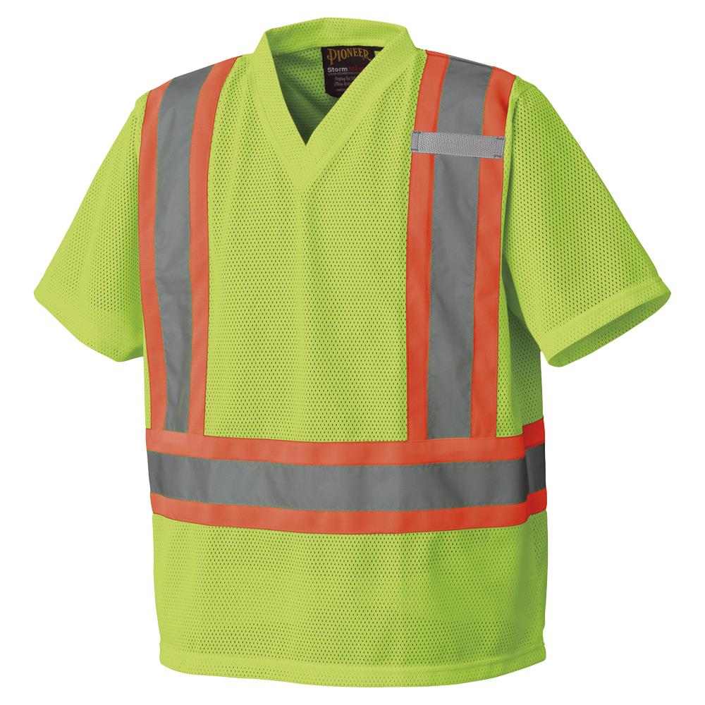 Hi-Viz Safety T-Shirts - Poly Mesh - Hangable Bag - Hi-Viz Yellow/Green