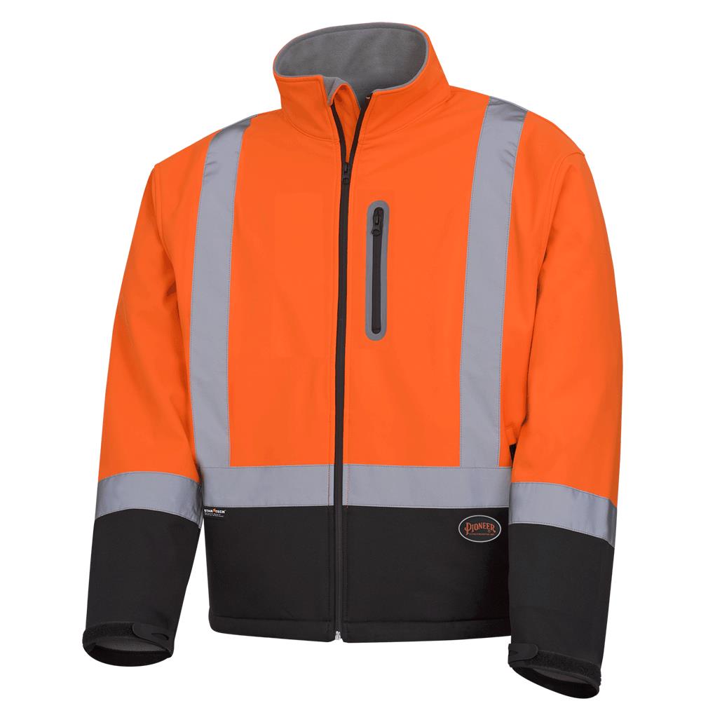 Hi-Viz Softshell Mechanical Strength Safety Jackets - HV Orange