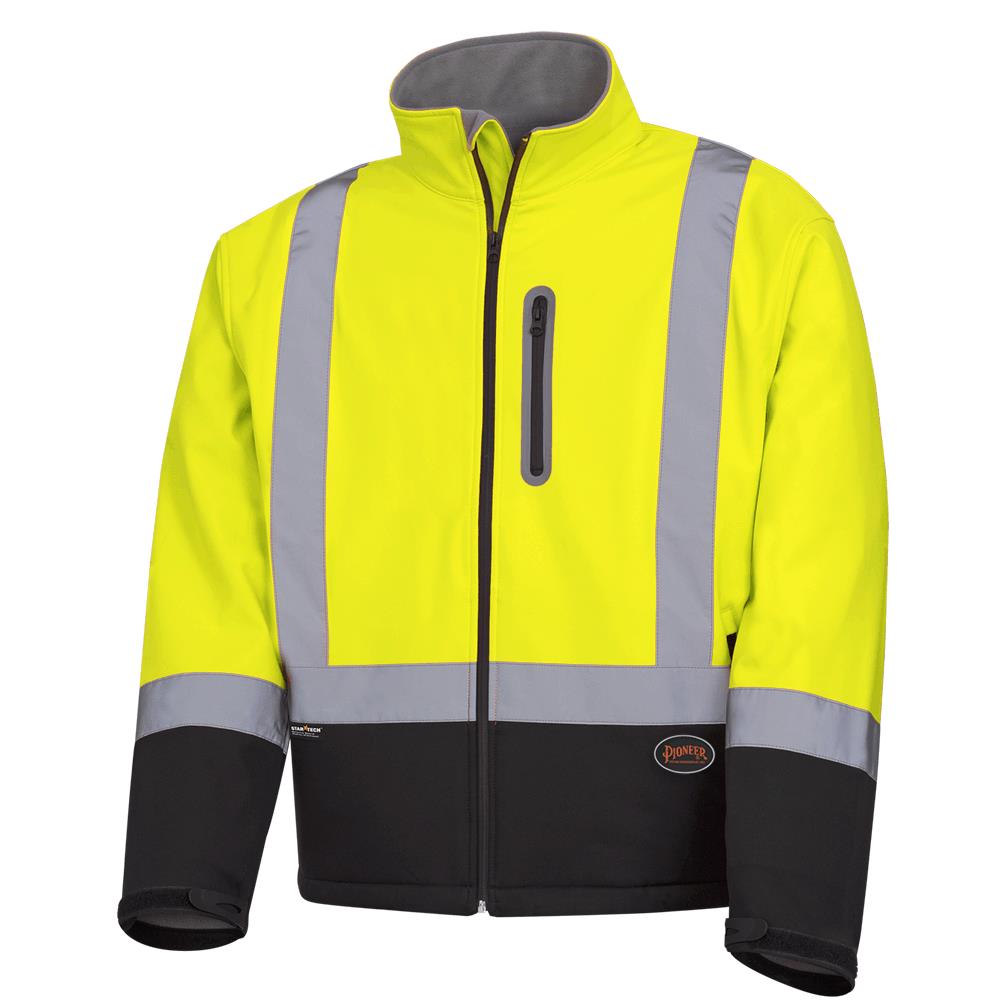 Hi-Viz Softshell Mechanical Strength Safety Jackets - HV Yellow/Green