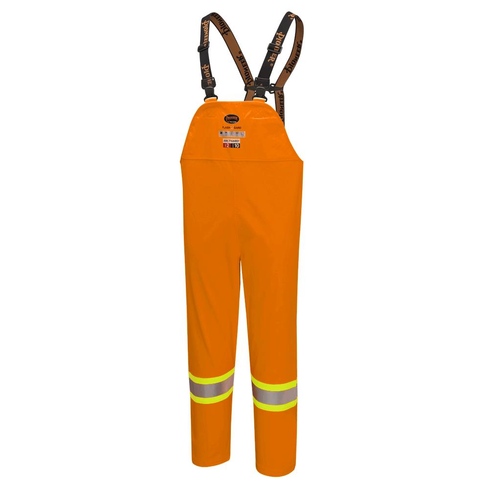 Hi-Viz  Waterproof FR ARC PU/Cotton Bib Pants - Hi-Viz Orange