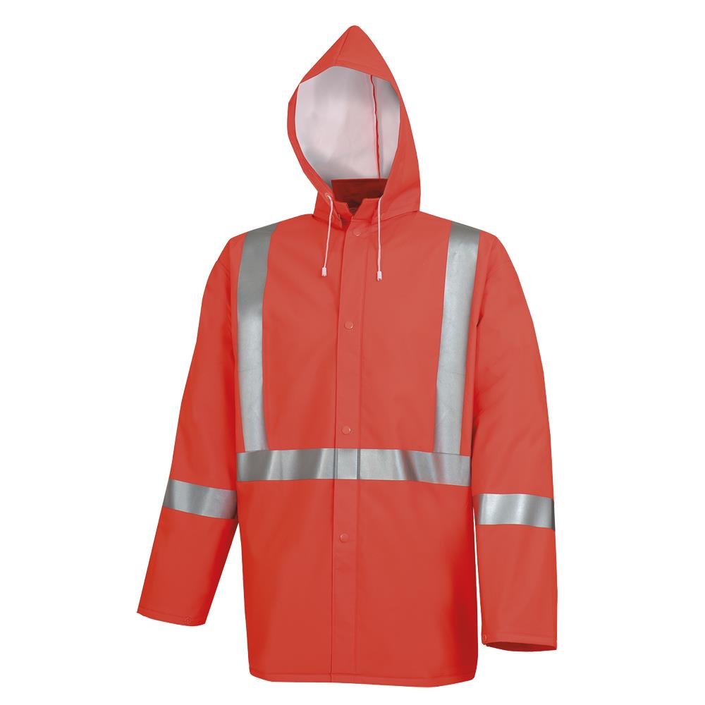 Hi-Viz Waterproof Jackets - PVC/Poly/PVC