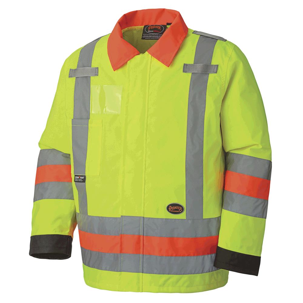 Hi-Viz Waterproof Traffic Safety Jacket - Tricot Poly - MTQ Approved