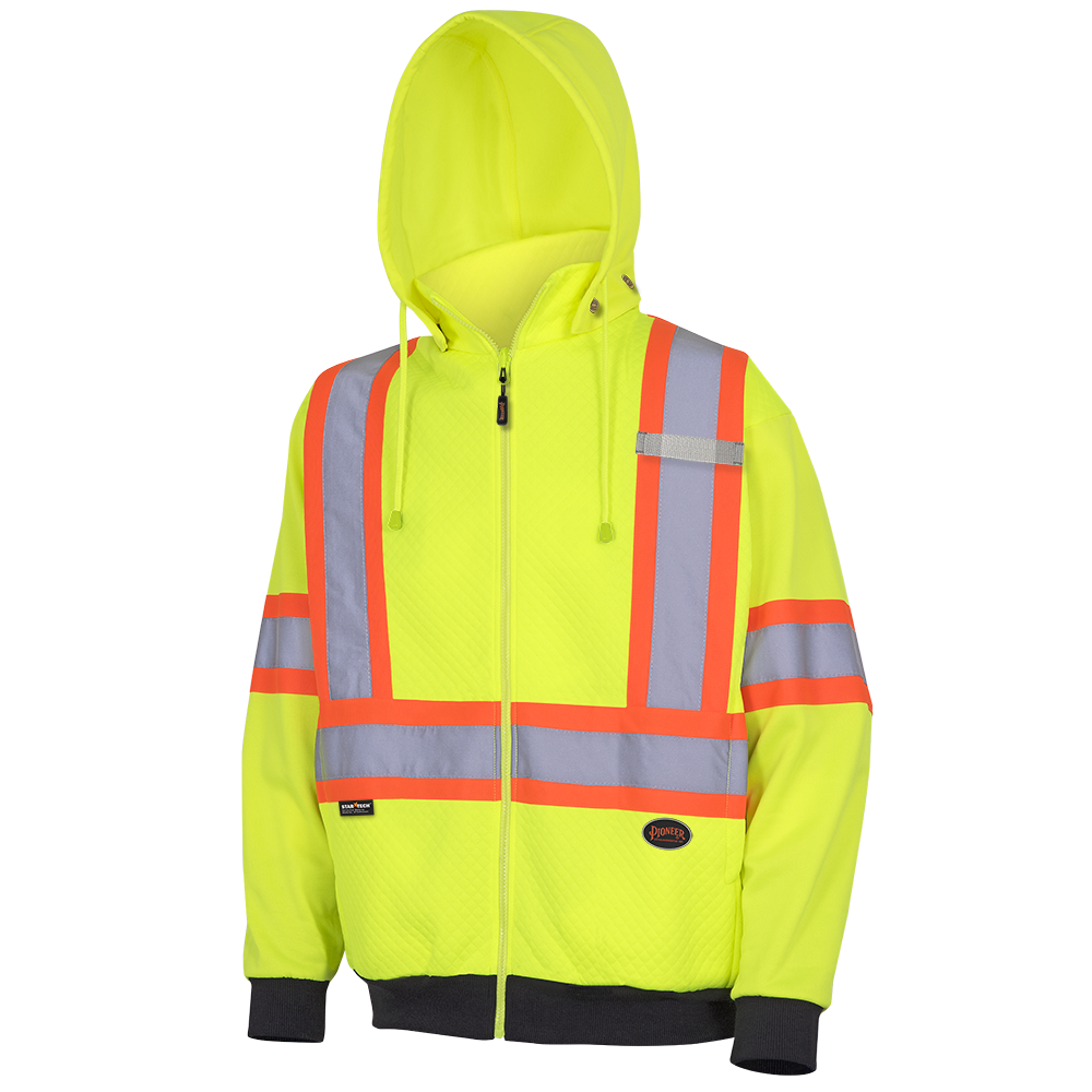 Hi-Viz Yellow/Green Diamond Jacquard Poly/Cotton Hoodie