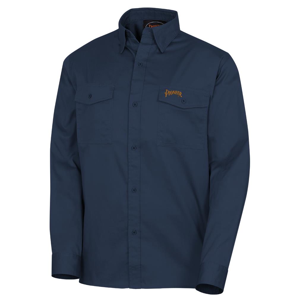 Poly/Cotton Long Sleeved Work Shirt - Navy