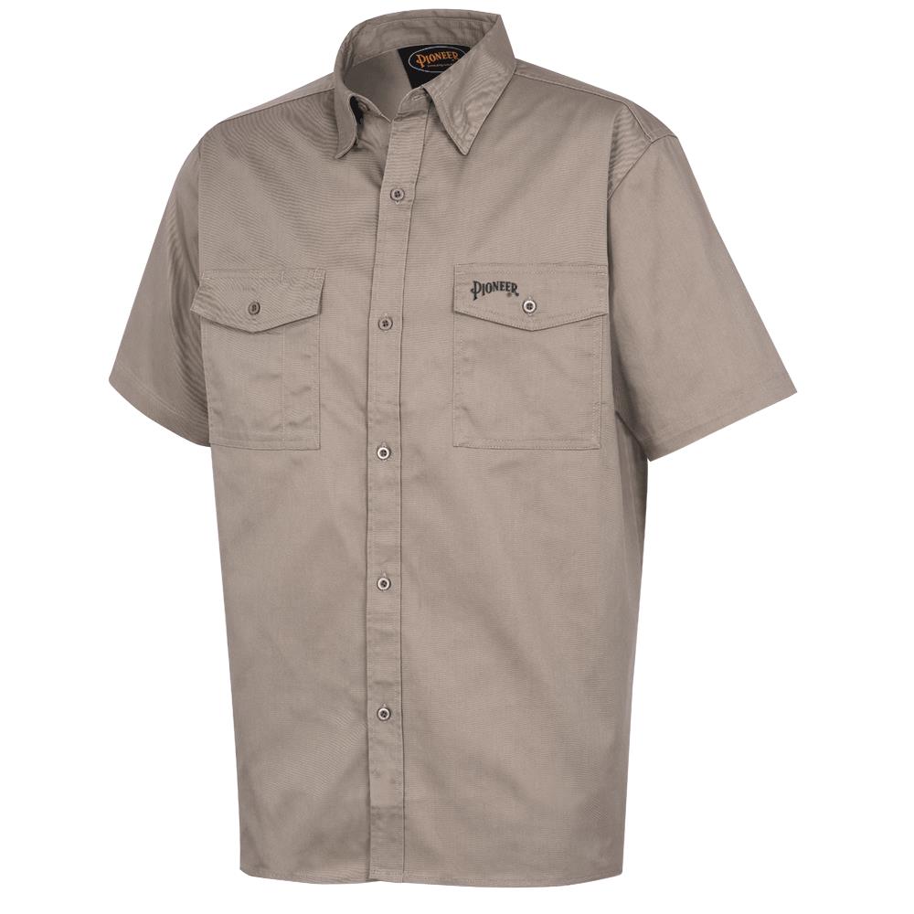 Poly/Cotton Short Sleeved Work Shirt - Khaki
