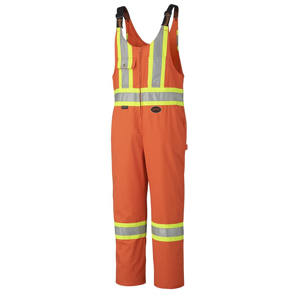 Polyester/Cotton Safety Overalls 7 oz with leg zippers - Hi-Viz Orange