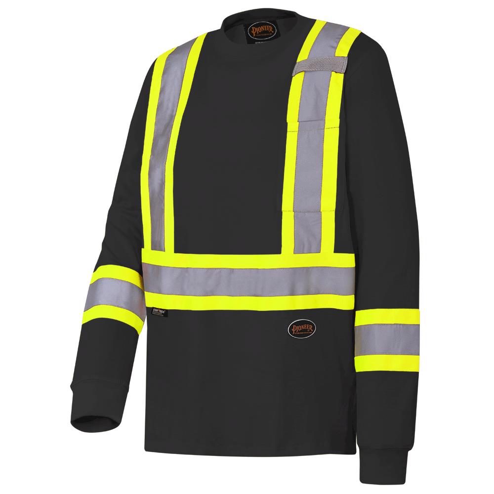 Safety Long-Sleeved Shirts - 100% Cotton - Black