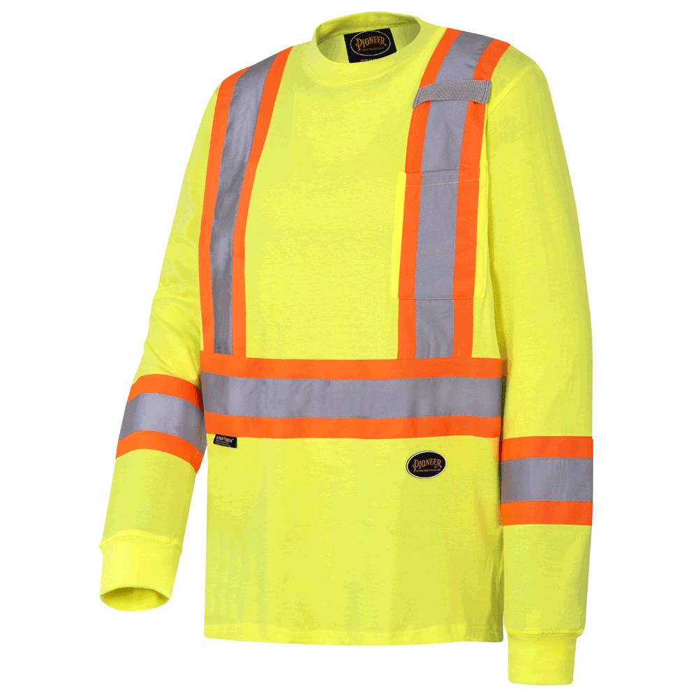 Safety Long-Sleeved Shirts - 100% Cotton - Yellow/Green