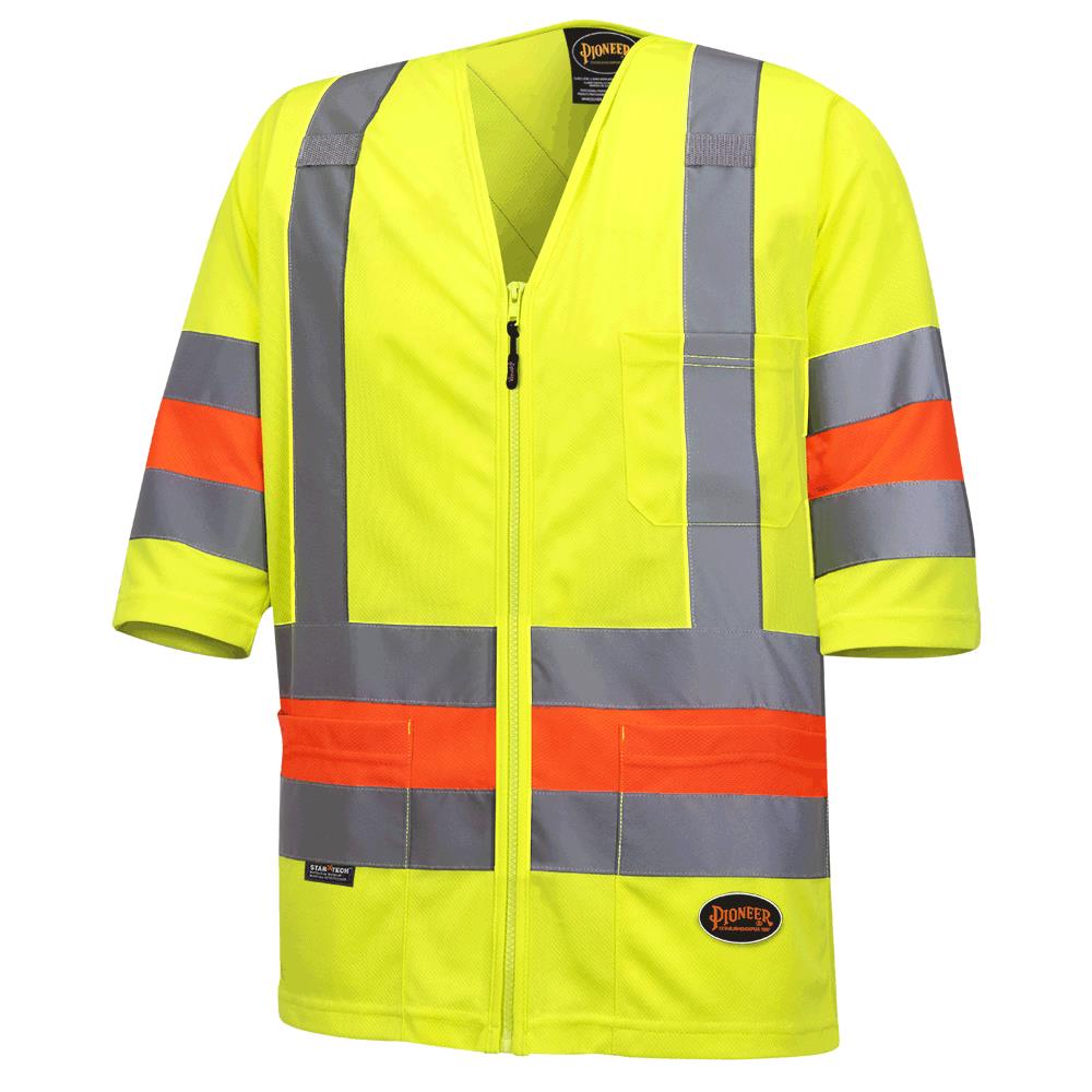 Short-Sleeved Quebec Traffic Shirts - Hi-Viz Yellow