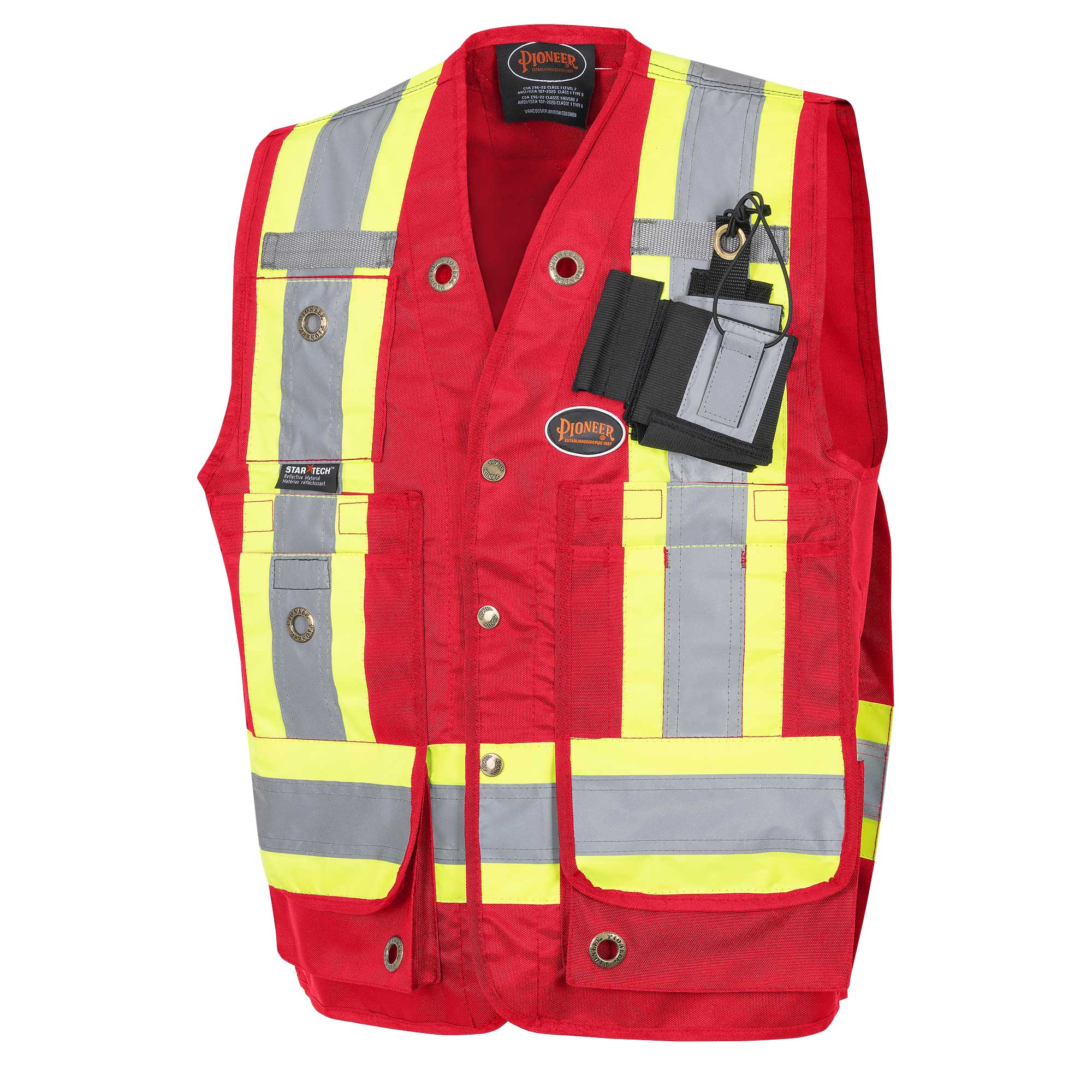 Surveyor’s Safety Vests - 600 Denier Polyurethane Coated Oxford Polyester-Pioneer