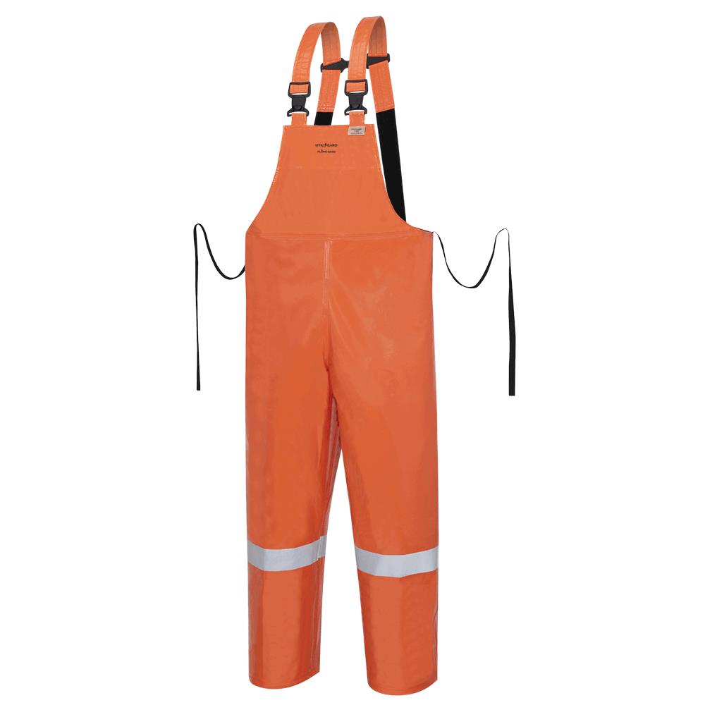 Utili-Gard® FR/Arc Rated Bib Pants - PVC Coated Nomex®/Kevlar® - Int'l Orange
