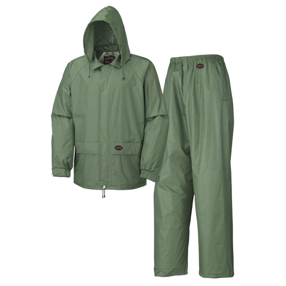 Waterproof 2-Piece Rainsuits - Poly/PVC - Retail Poly Bag - Green