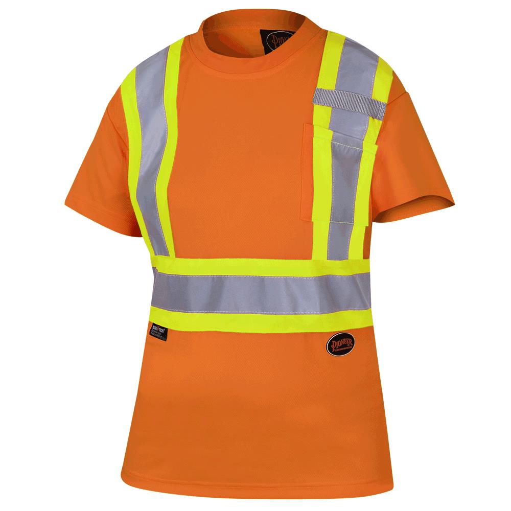 Women's Birdseye Safety T-Shirt - Hi-Viz Orange
