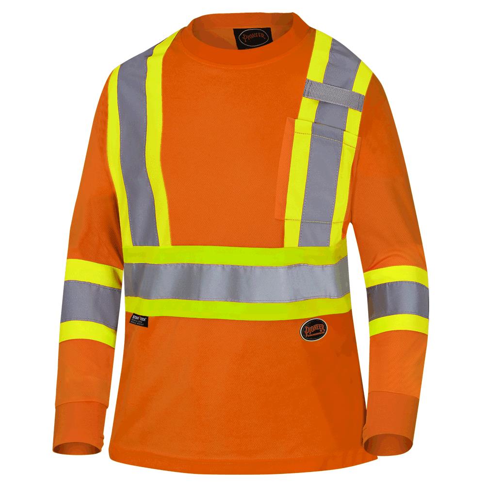 Women's Hi-Vis Long-Sleeved Safety T-Shirt - Bird's Eye Polyester